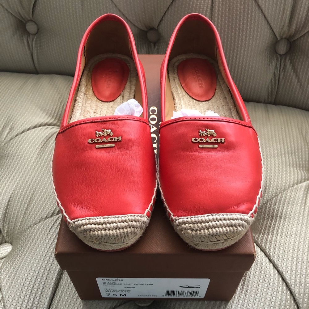 SOLD Coach Rhodelle loafer watermelon 7.5 NWB - Picture 3 of 12